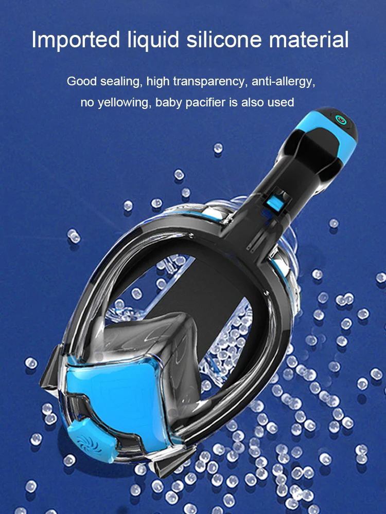 Full Face Snorkel Mask Foldable Face Design For Swimming Snorkeling ...