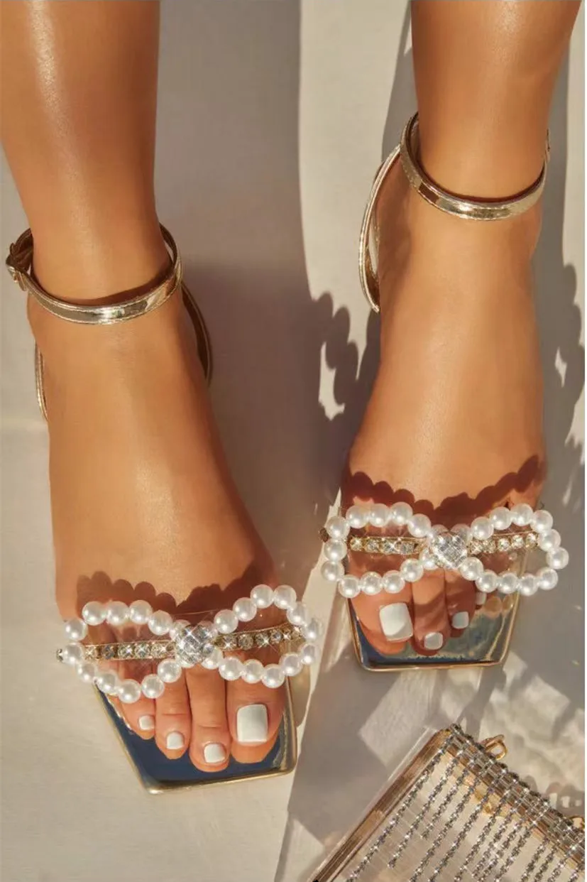 Hot Sale Fashion Pearl Bow Casual Summer Sandals For Lady