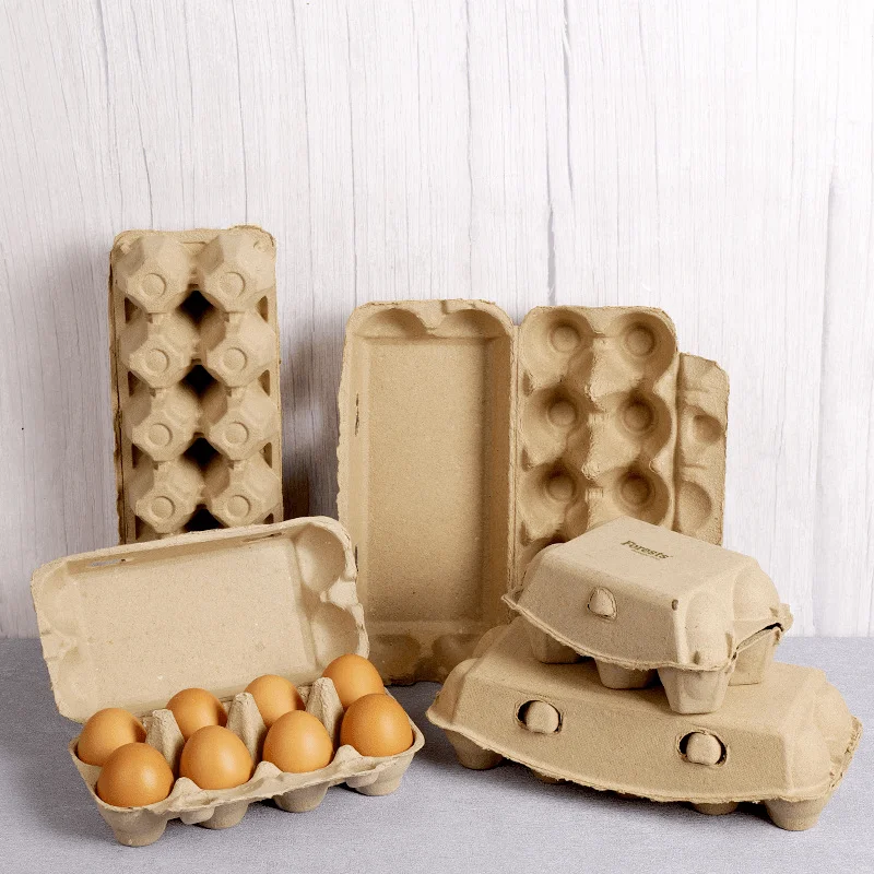 Environmentally Biodegradable Pulp Material 6/12/24/30 Cells Egg Holder Packaging Storage Containers Egg Tray for Home Kitchen