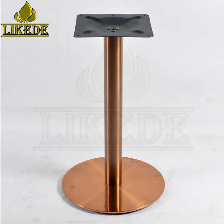 Hot Sale Luxury Round Plate Brushed Rose Gold Stainless Steel Table Base Premium Furniture Legs
