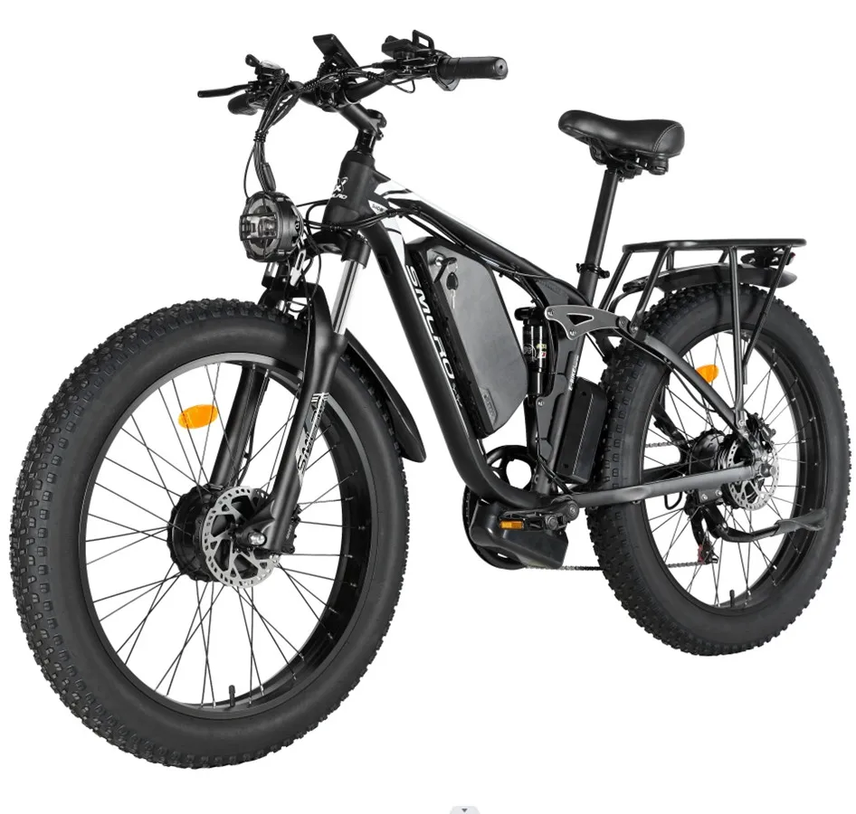 2000w Electric Bicycle Dual Motor 22.4ah Fat Bike 48v Smlro V3 Ebike ...