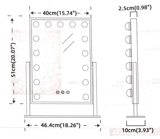 Stanhom Table Hollywood Makeup Vanity Mirror With 15 Light Bulbs Buy