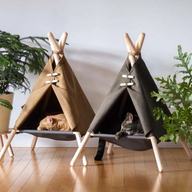 Lit En Bois Massif,Personnalisé,Pour Petit Chien Et Chat,Tente D 