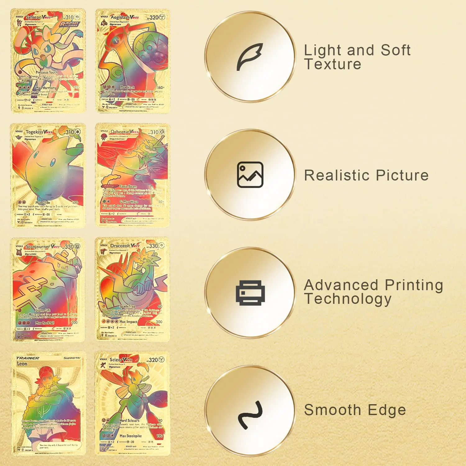 Gold Pokemon Cards New Edition Pokemon Vstar Vmax Gx Ex Dx Rare Cards 55pcs Gold Foil Card