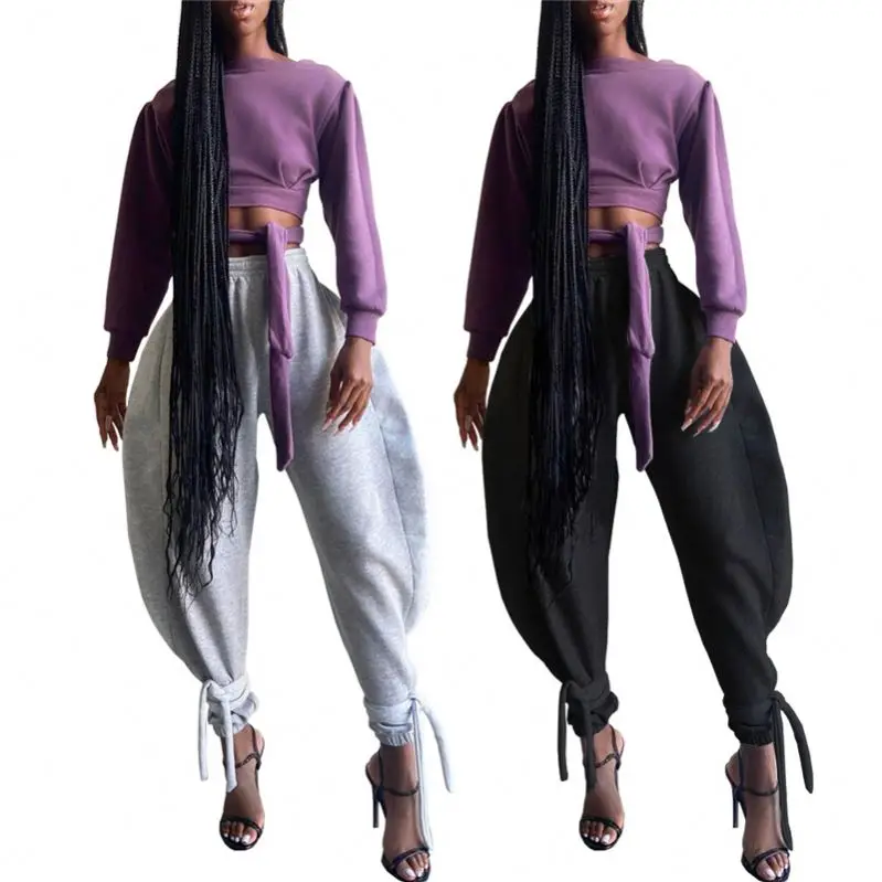 Women's Trousers With Solid Color Ladies Bandage Plus Size Wide Leg Pants  Women Sweatpants Legging For Club Wear - Buy Women's Trousers With Solid  Color,Plus Size Wide Leg Pants,Women Sweatpants For Club
