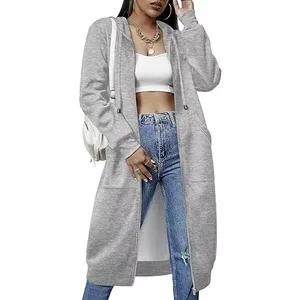 Women Casual Zip up Terry Streetwear Breathable Hoodies Tunic Sweatshirt Long Hoodie Jacket S-XXXL Plus Size Outdoor