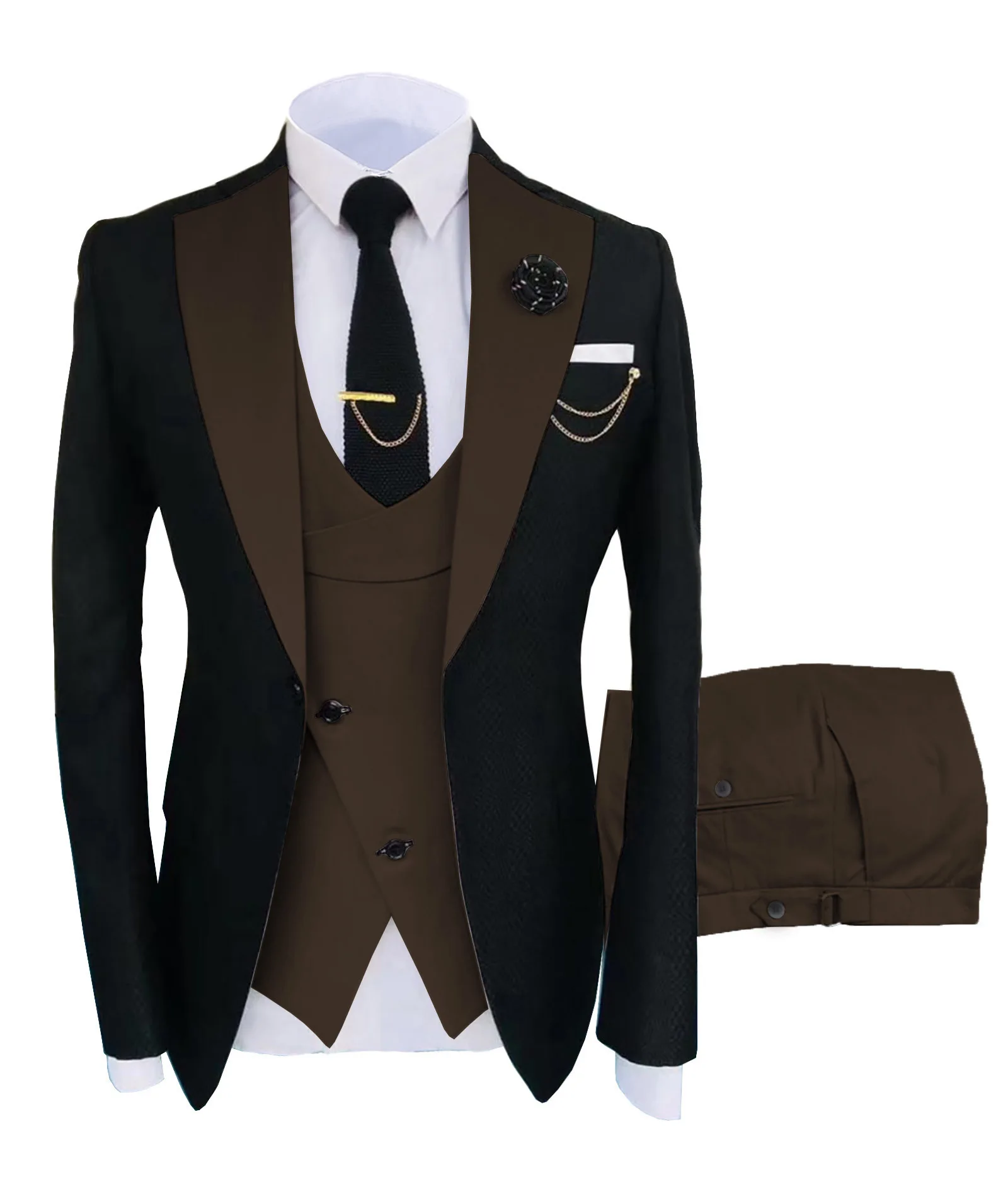 2024 Slim Fit Groom Wedding Business Tuxedo Formal Gentleman3 Pieces Designs For Set Men Suits