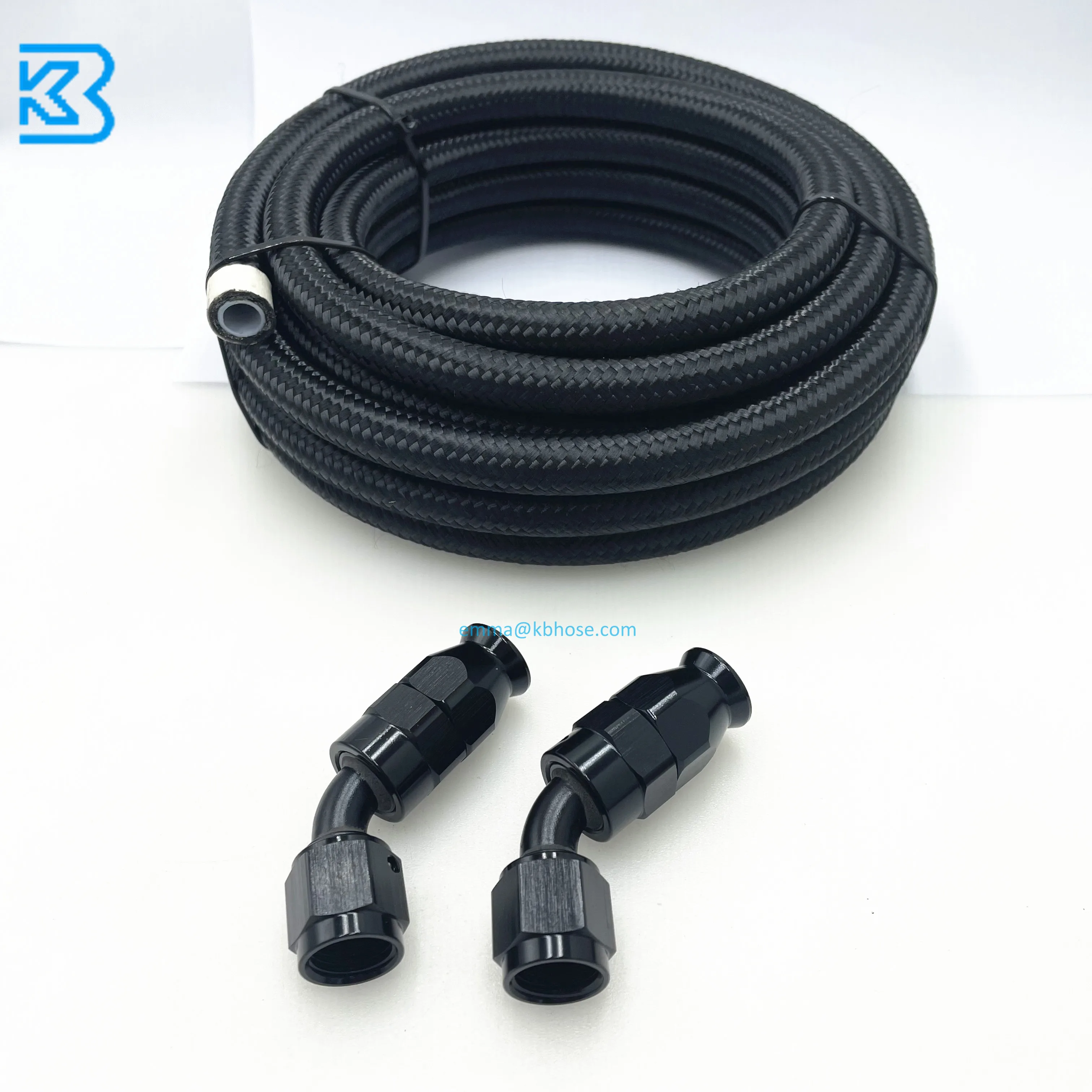 Performance An8 8an Black Nylon Stainless Steel Braided Ptfe E85 Oil