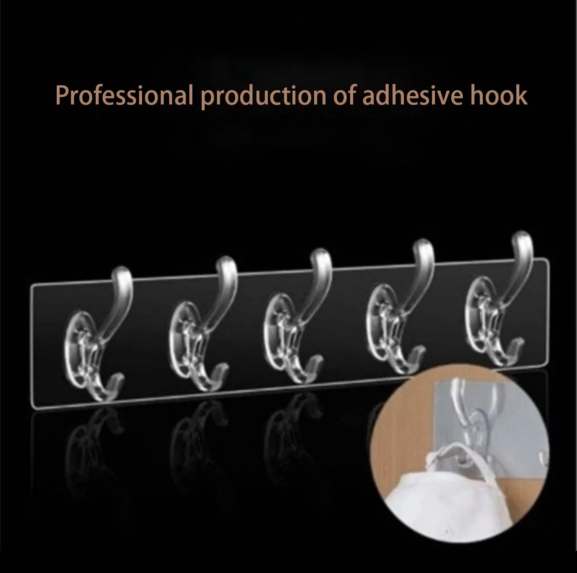 Strong traceless paste hook  coat  five consecutive row of hook production custom Mass customization factory