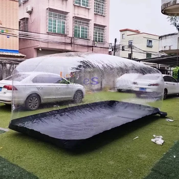 Custom transparent PVC folding inflatable car bubble covers tent durable inflatable car storage for sale