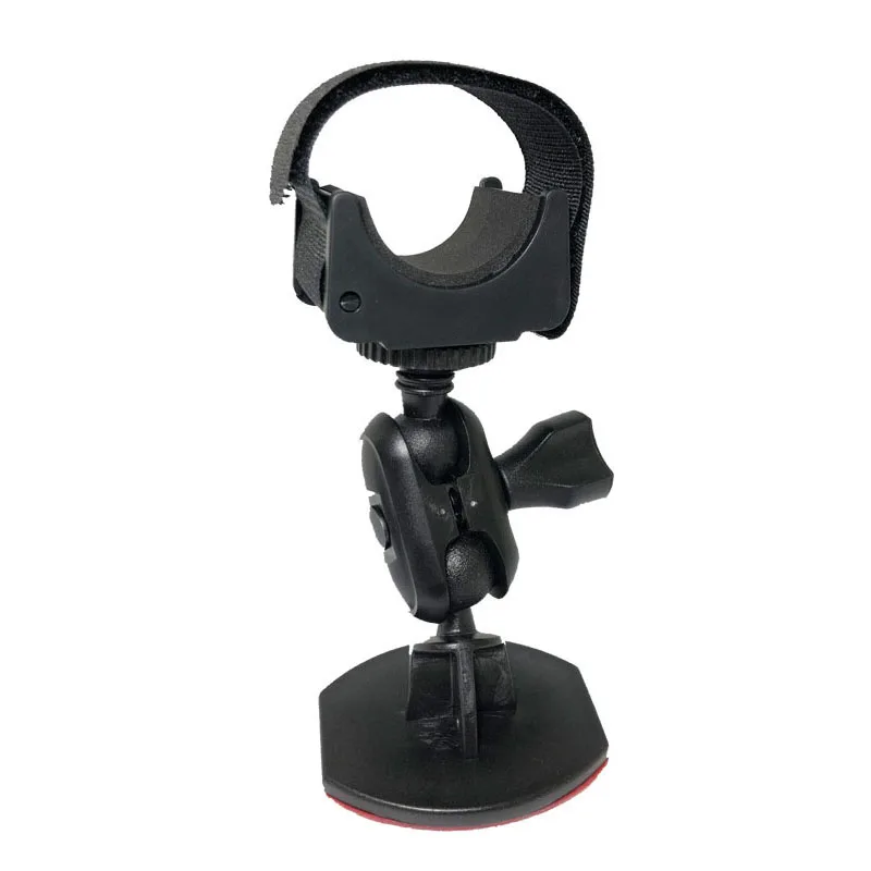 Szsmilin 360 Degree Adjustable Adhesive Helmet Hat Holder for Flashlight Scopes & Accessories