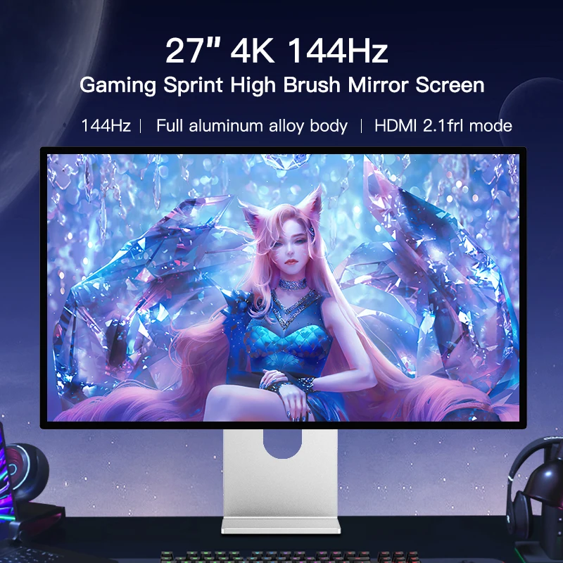 Kuycon P27D 27-Inch 4K 144Hz Gaming Monitor – IPS Display, HDR