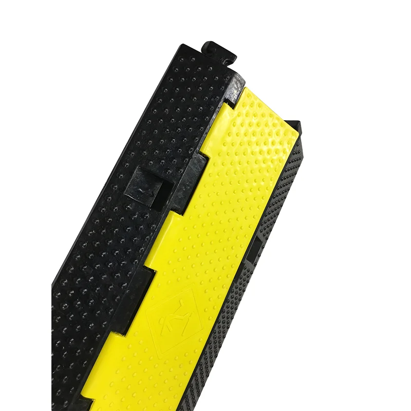 High Visibility PVC Cable Protector Ramp Speed Bumps Rubber Base with Clear Cable Cover for Better Visibility details