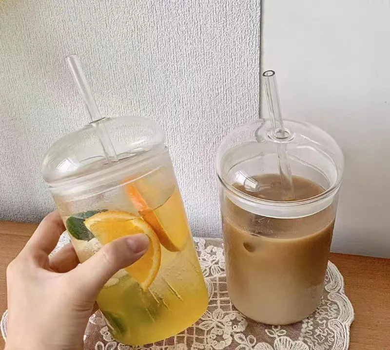 Fashion Style Clear Borosilicate Smoothie Water Coffee Tumbler Glass ...