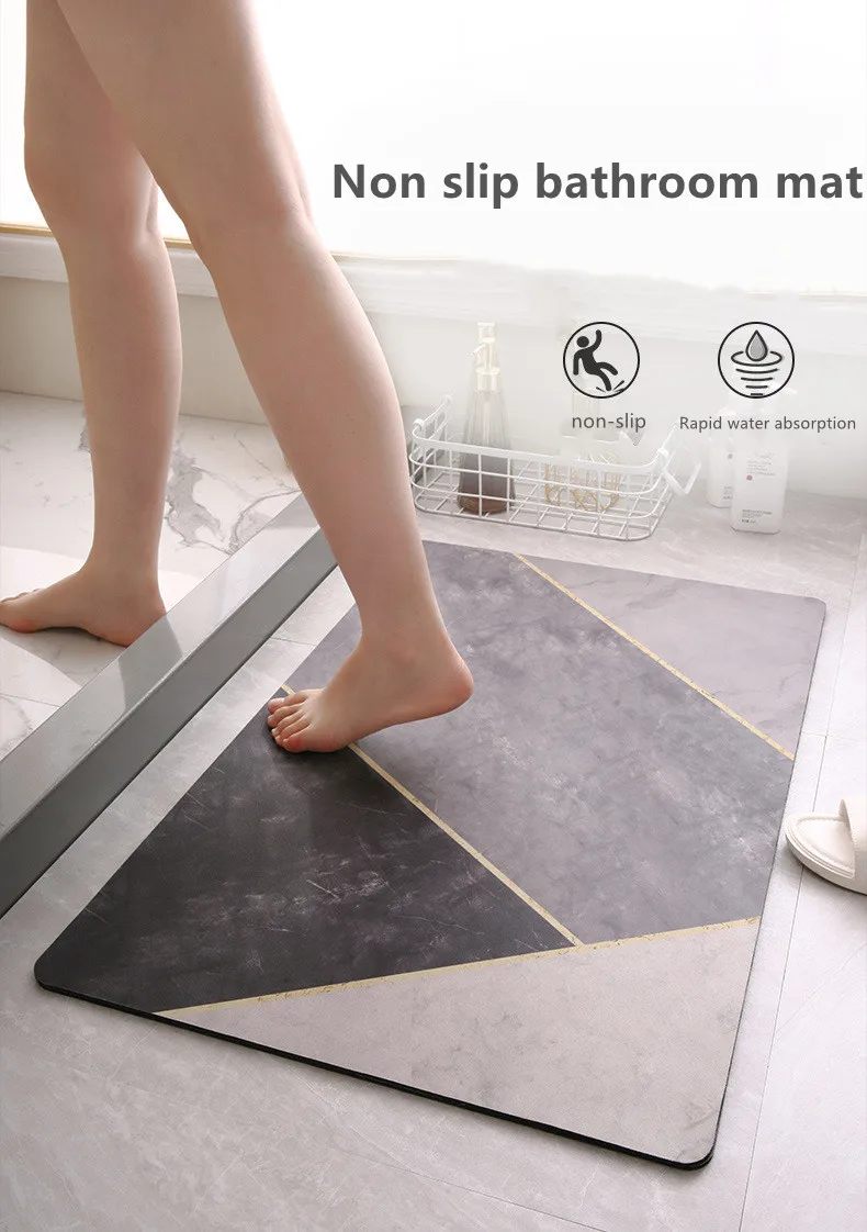 Diatom Mud Environmental Protection Non Slip Bathroom Mat Kitchen Living Room Mat manufacture