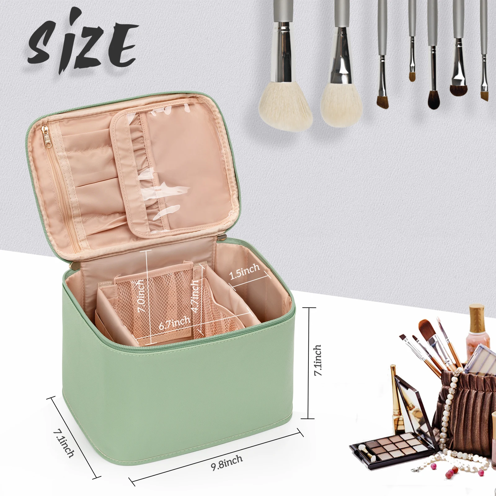 Relavel Traveling Washable Make Up Bag Organizer Large Makeup Case For Women Toiletry Bag