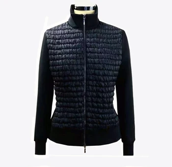 2023 new  women Autumn and winter scubaknit plaited interlock  elastic quilted padded casual jacket GRS optional Outdoor