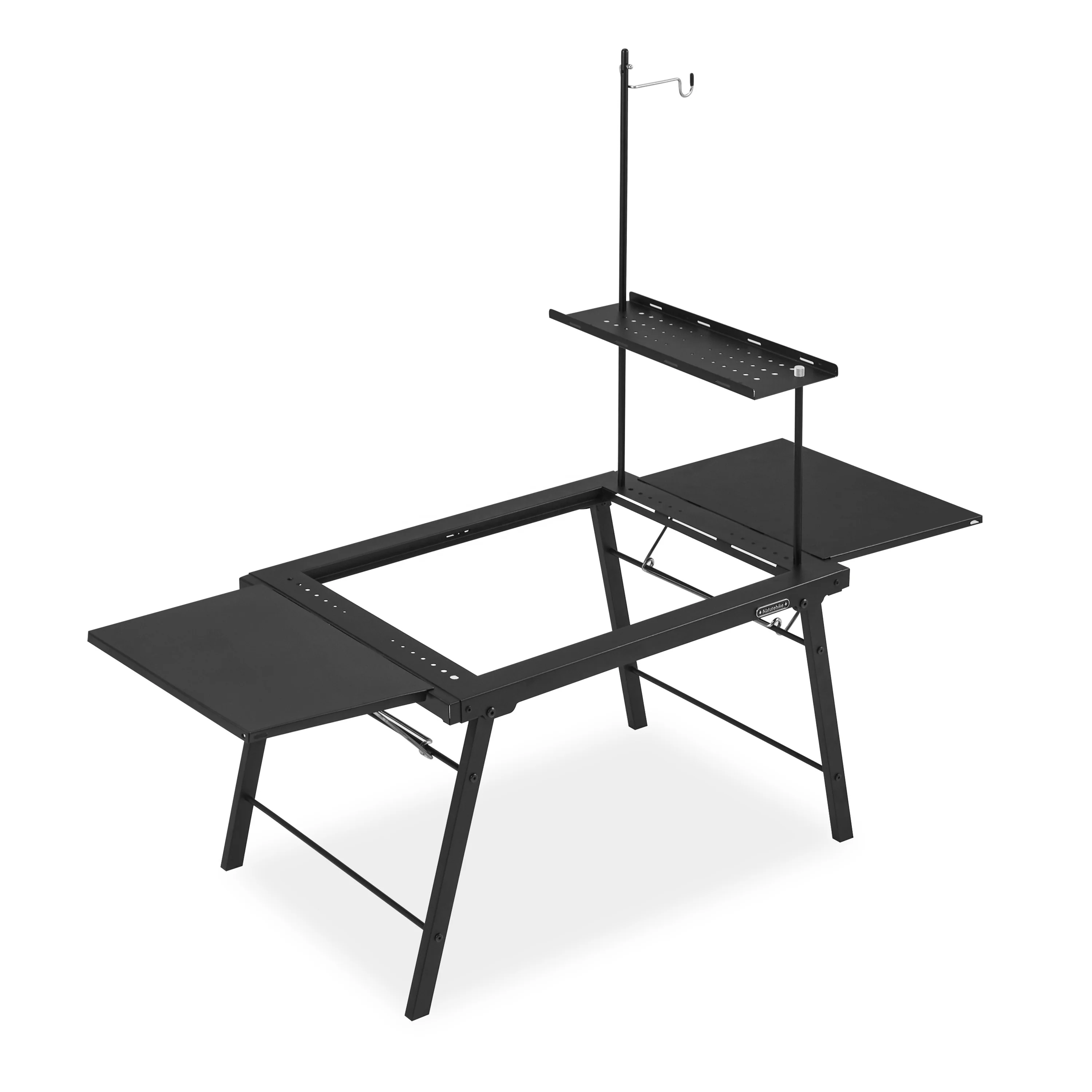 Table IGT Portable Avec Barbecue Charbon De Bois Naturehike - Table De Camping Pliable Avec Rallonge Et Support Lanterne - Idéal Randonnée, Pique-nique, Plein Air