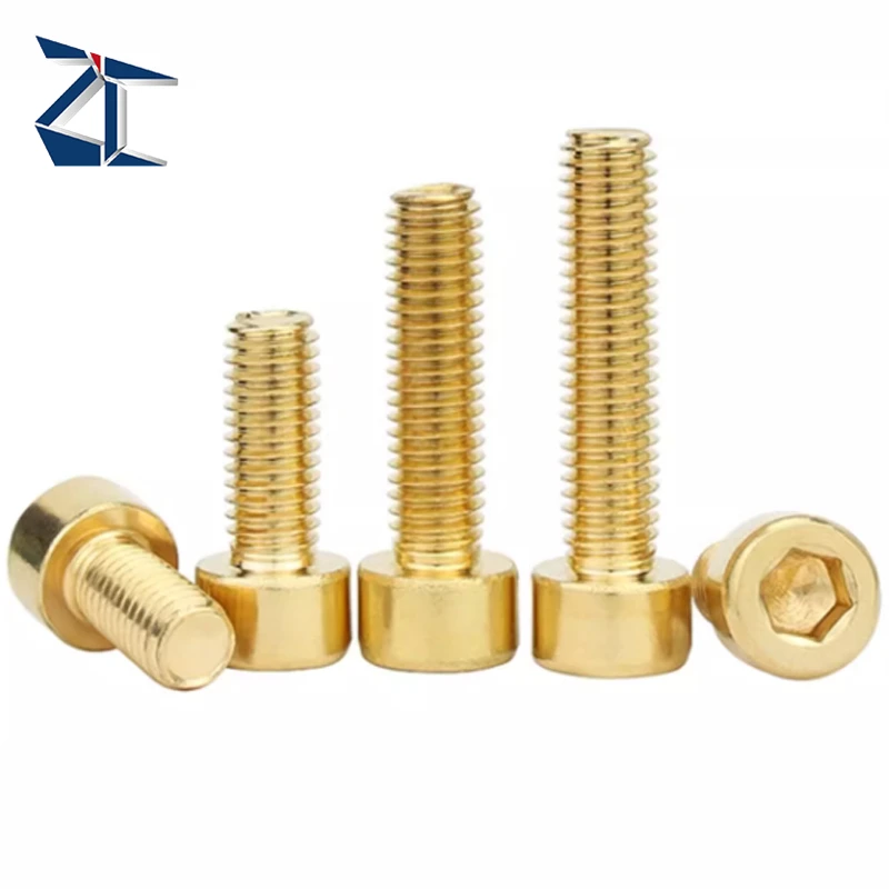 High Rated Copper Hexagon Socket Screws Fasteners Din912 M3 M5 M6 M8 M10 Brass Hex Socket Cap Head Screws Custom