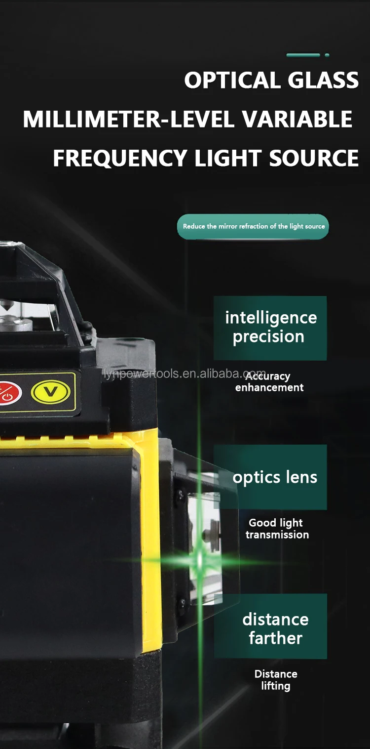 Km Professional Wall Laser Level Green Beam 4d 16 Line Laser Level