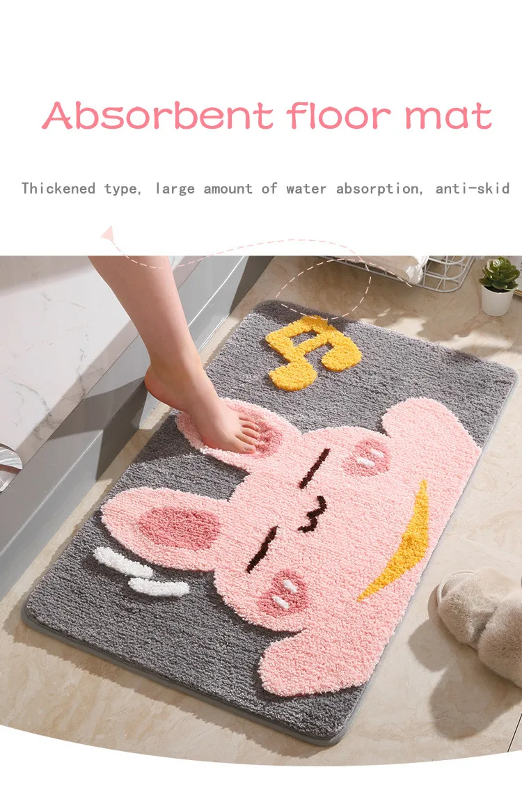 Best Selling Custom Cartoon Printed Floor Mat Bedroom Non Slip Bath Mat details