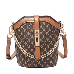 Factory direct sales luxury shoulder bag microfiber leather wallet chain bucket handbag 2026 women's crossbody bag