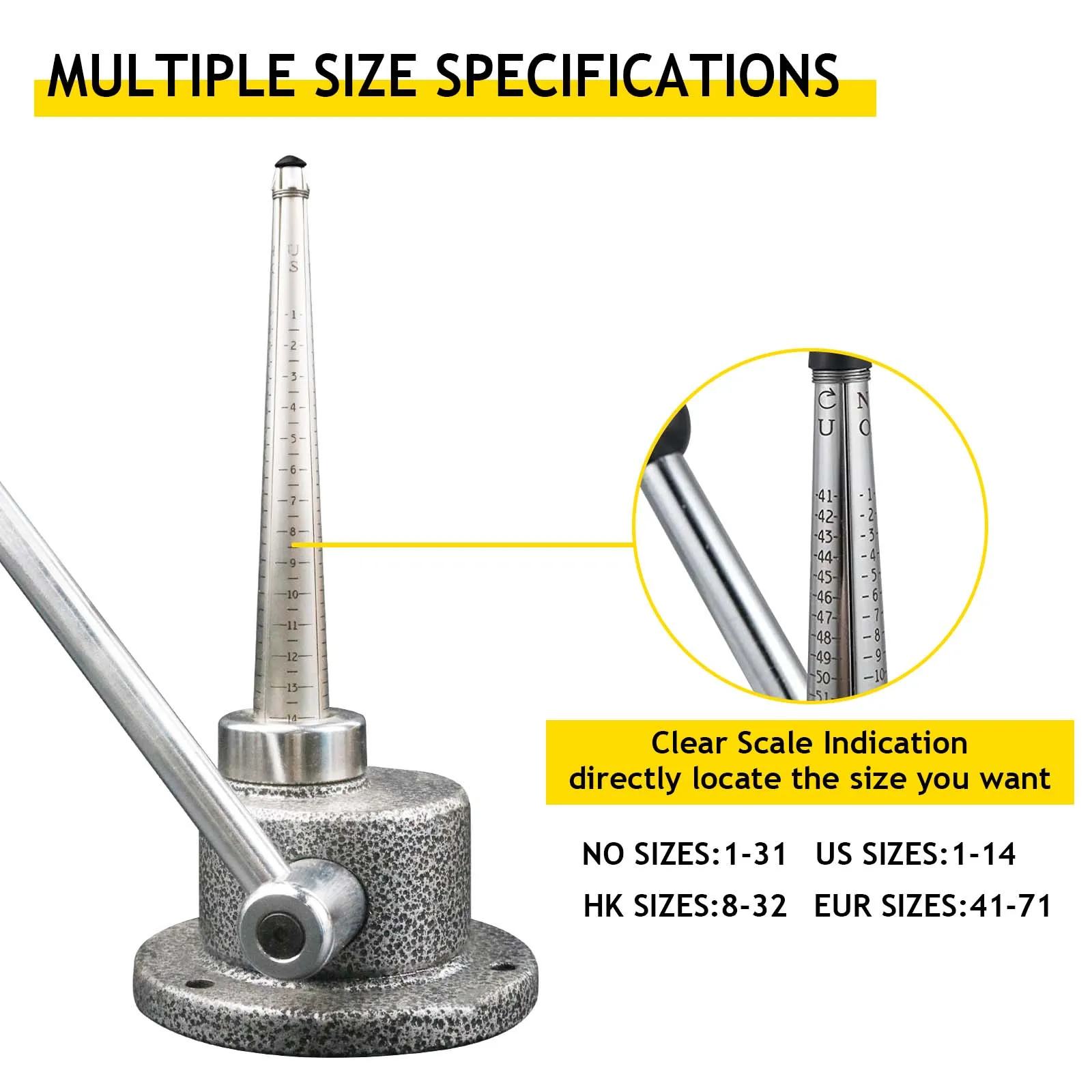 Ring Enlarger Size Adjustment Tool Iron Coin 4 Splines Ring Size 1-14 Jewelry Making Machine Ring Stretcher for Jewelry Repair