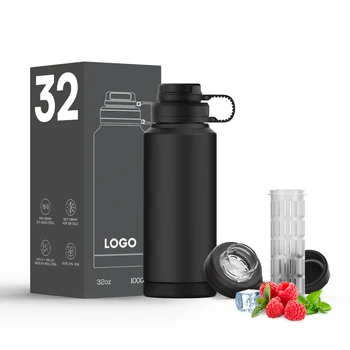 Insulated Sports Double Wall Stainless Steel Insulated Vacuum Flasks Custom Drink Water Bottle with Silicone Sleeve Anti-Slip