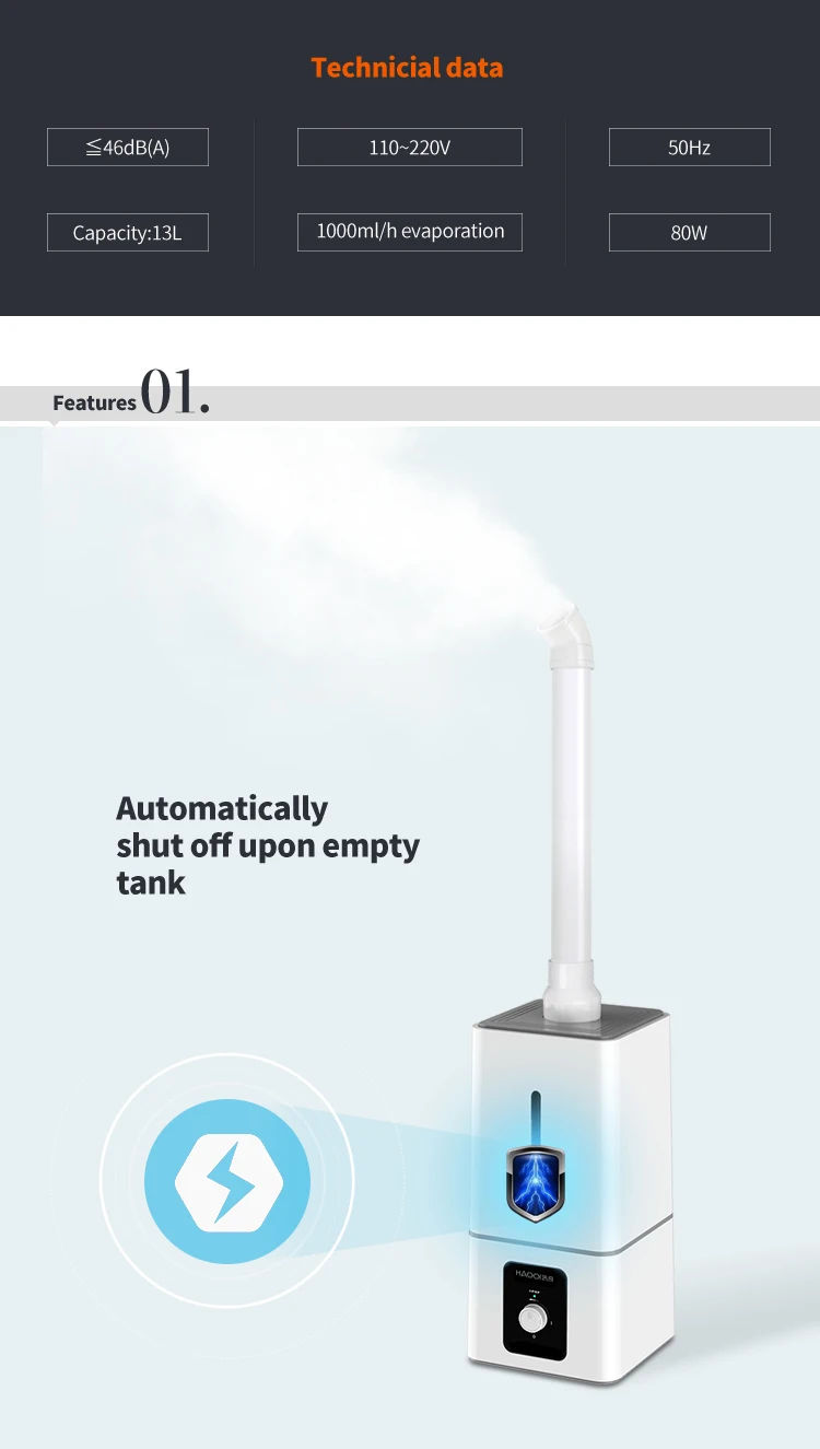 13L Ultrasonic Humidifier Industrial Commercial Sterilization And Constant Humidity Large Fog Volume Disinfection Atomizer