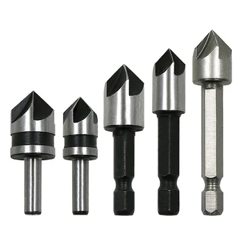 KATUR 7-Flute Countersink Drill Bit Set – 1/4" Hex Shank, 82 Degree, 10mm & 13mm Head Diameters, Deburring Cutter For Wood, Soft Metal, Plastic