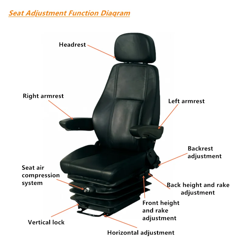Luxury Air Suspension Truck Driver Seats - Heavy Duty Comfort