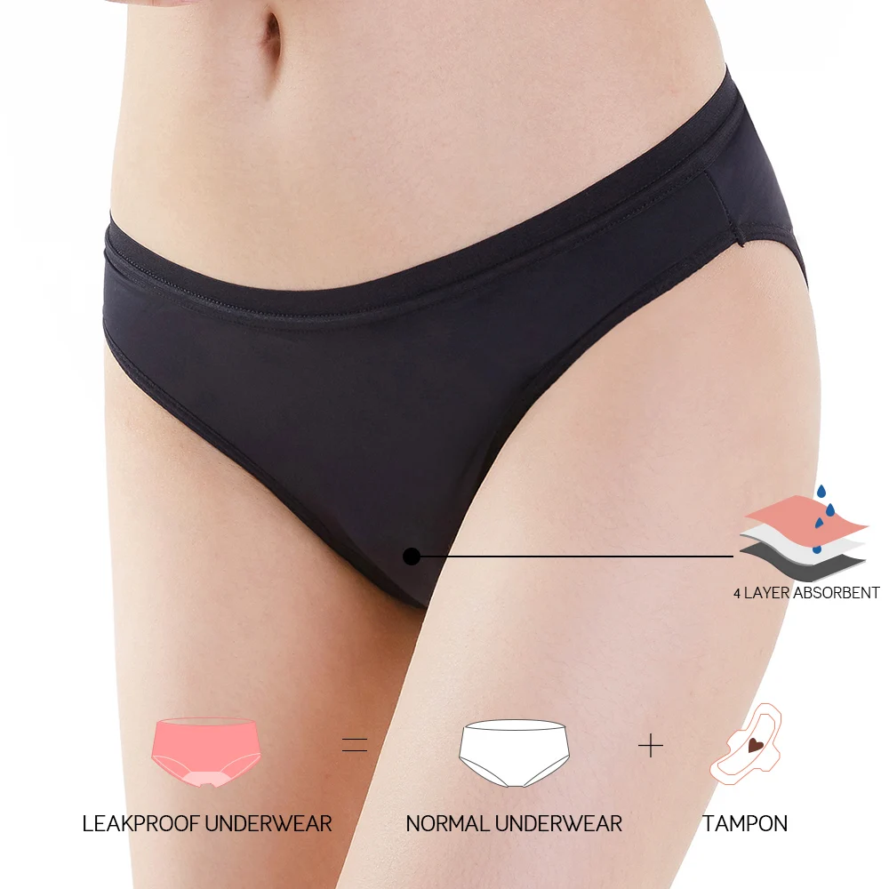 teenagers woman period-panties organic coal underwear