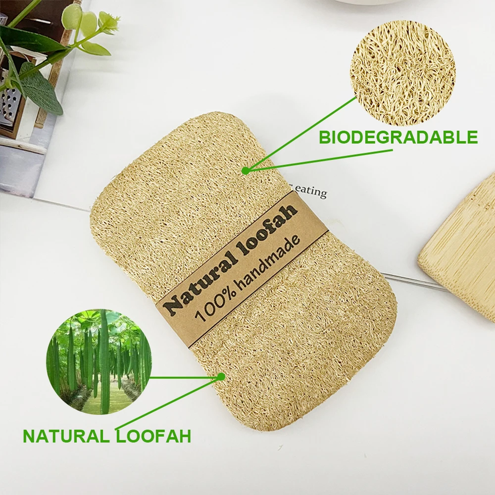 Wholesale Zero Waste Natural Waist Shape Organic Cellulose Luffa Pad