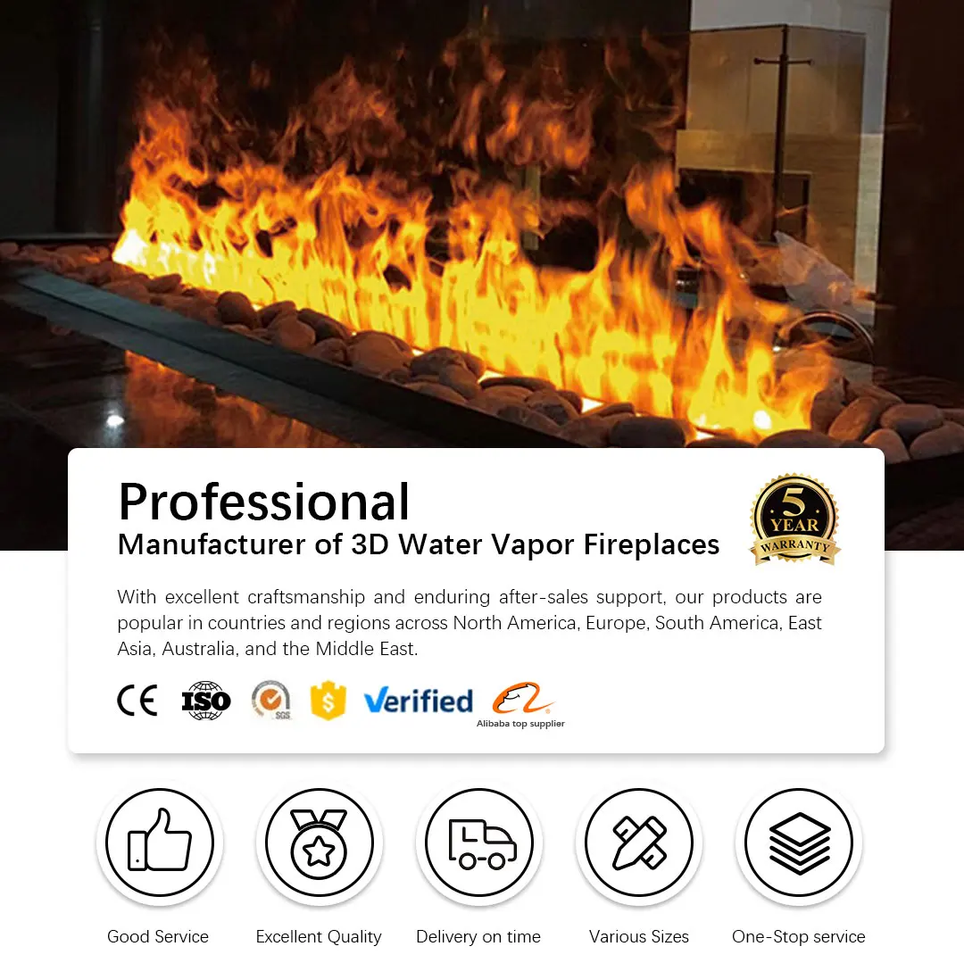 Electric Fireplace, 3D, 1500 W, Metal - detail 2