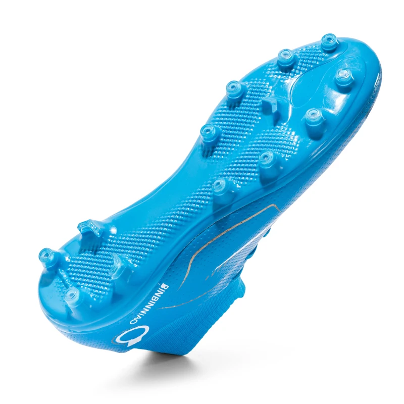 Alibaba Hot Selling Popular Design Outdoor Training Turf Football Boots  Blue Cleats Soccer Shoes for Men