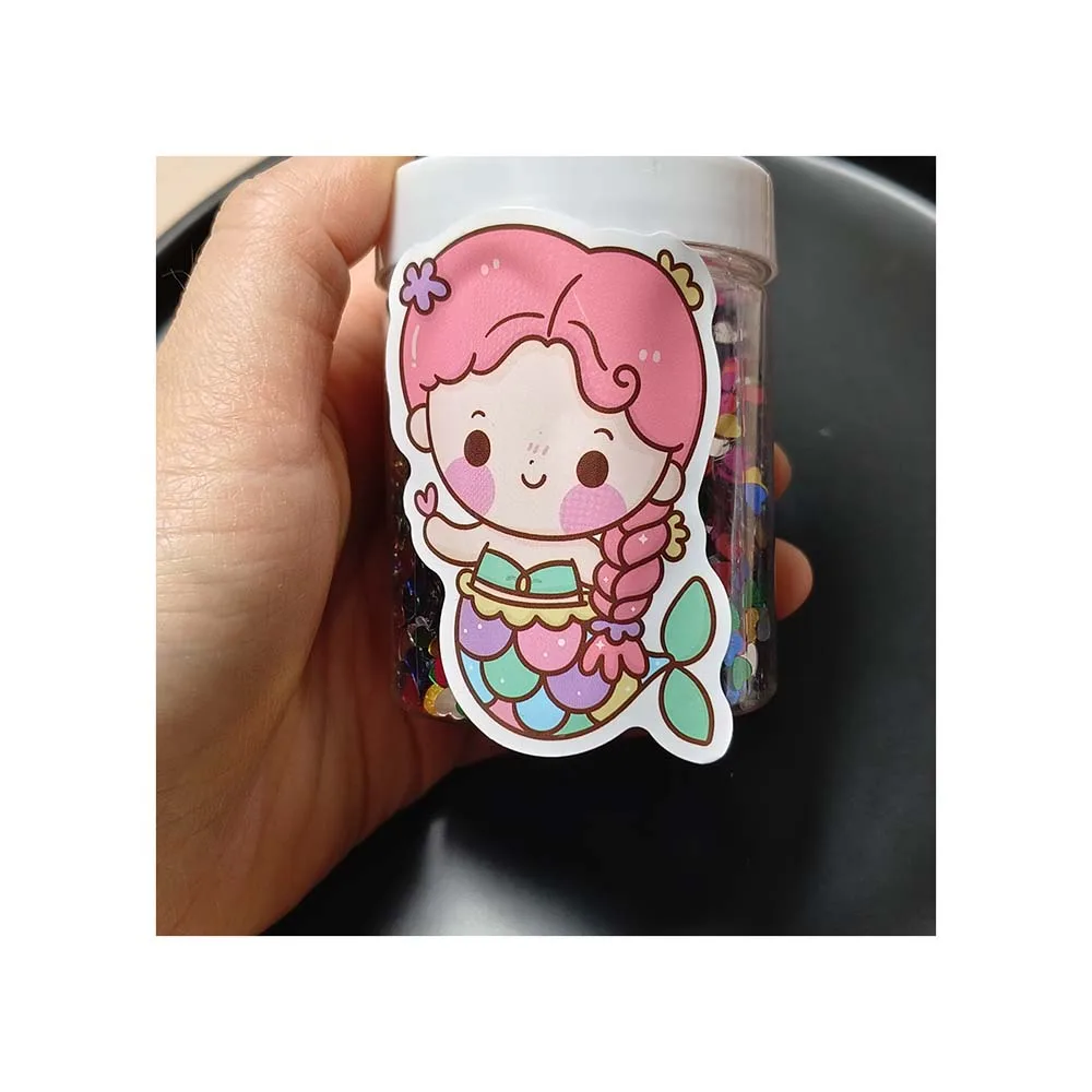 Factory Direct Custom Anime Cartoon Mermaid Princess Stickers Cute Design for Kids Toys Laptop Decorations for Promotions