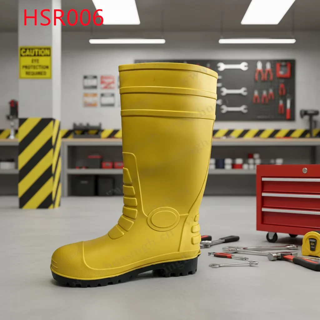 LXG,hiking in Wet Areas Seamless Waterproof Industry Gumboots Aquatic Farming Fluorescent Yellow SRC Rubber Boots HSR006