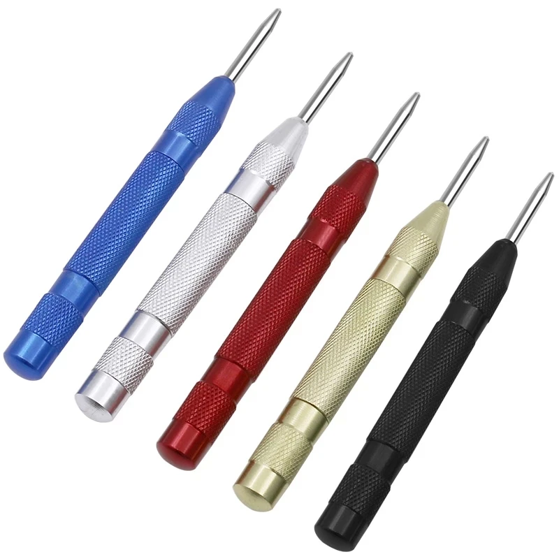 5 Inch Automatic Center Pin Punch Spring Loaded Marking Starting Holes Tool High Speed Steel Automatic Centre Punch Dot Punch