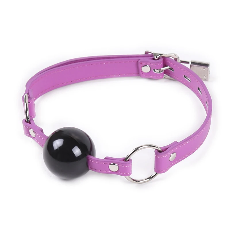 Premium TPE Ball Gag with Padlock Bondage Restraints Open Mouth Breathable Sex Ball Harness Strap Gag Sex Toy for Women