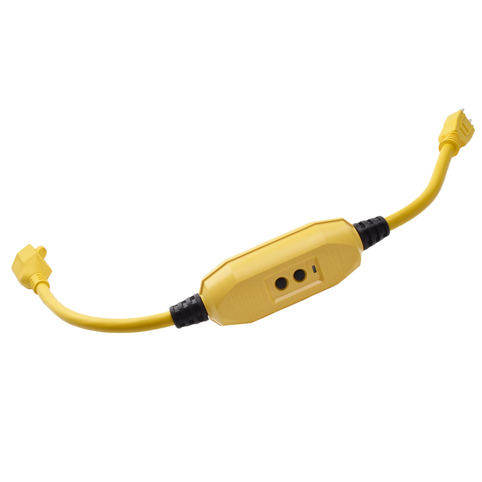 15 Amp Auto Reset Inline GFCI Extension Cord 2-ft Heavy Duty 3 Wires 3-Prongs Grounded Plug with 3 Electrical Power Outlets