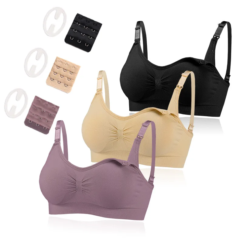 3pcs Pack Womens Sleeping Nursing Bra Wirefree Breastfeeding Maternity Bralette Bra Nursing Bra
