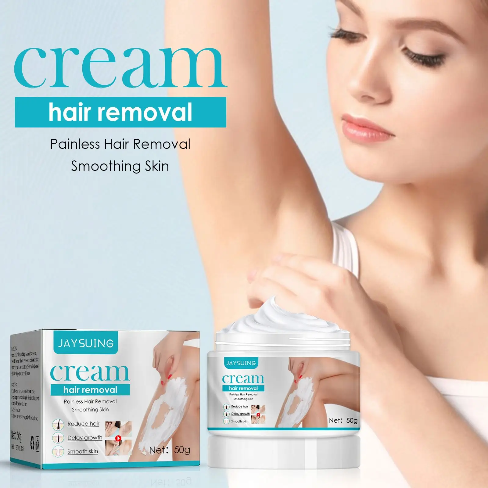 Jaysuing Aloe Vera Underarm Face Body Pubic Hair Removal Cream Repairing Painless Removal Depilation Gentle Effective