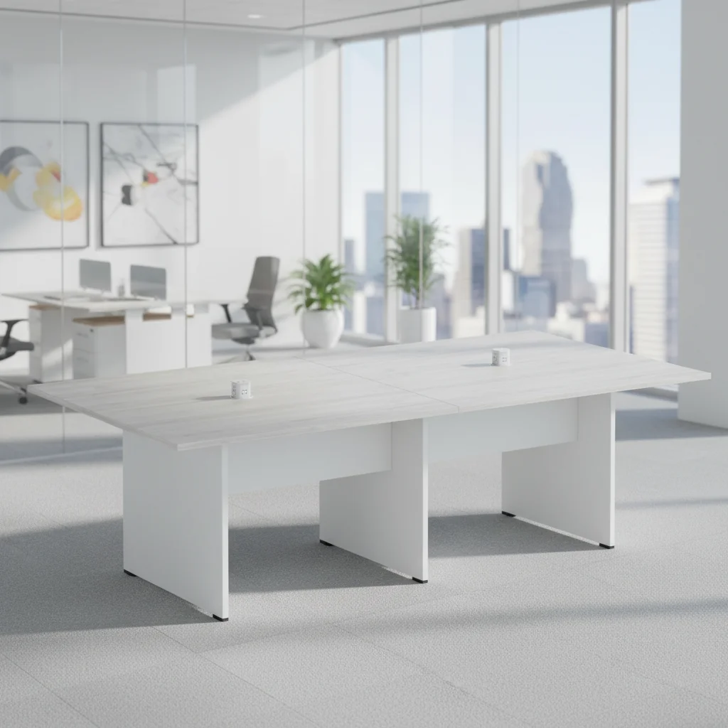 Modern Automatic Convertible Extendable Durable Medium Oval Conference Table ABS Connection System Meeting Room Office Desk 6