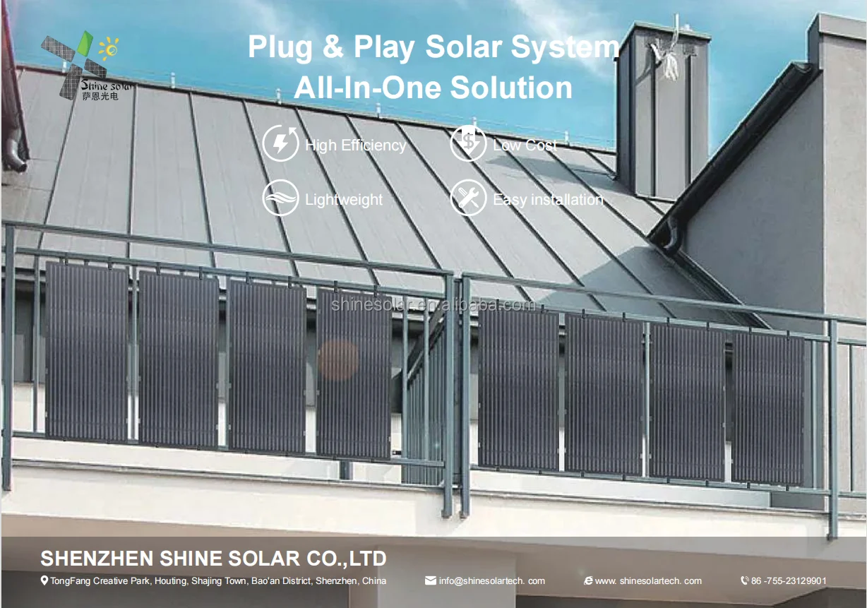 Full Black Lightweight 300w 600w Plug Play On Grid Flexible Portable