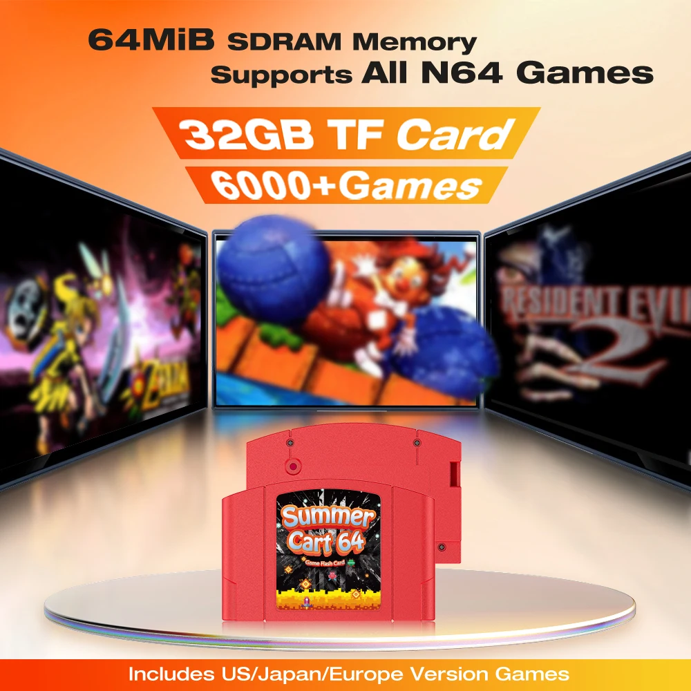 Retro Game Accessories: SummerCart64 N64 EverDrive 64 with 6TG