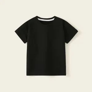 Kids Tshirt Summer Kids Unisex  Custom Logo Solid Color Cotton Boys Plain T-shirts