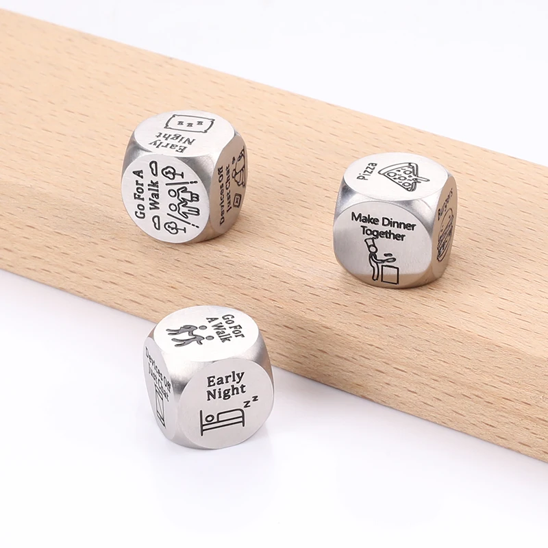 Stainless Steel Letter Dice Metal Custom Dnd Dice Set Daily Life Blank ...