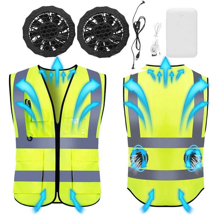 Summer Air Conditioning Clothing Hi Vision Cooling Fan Vest