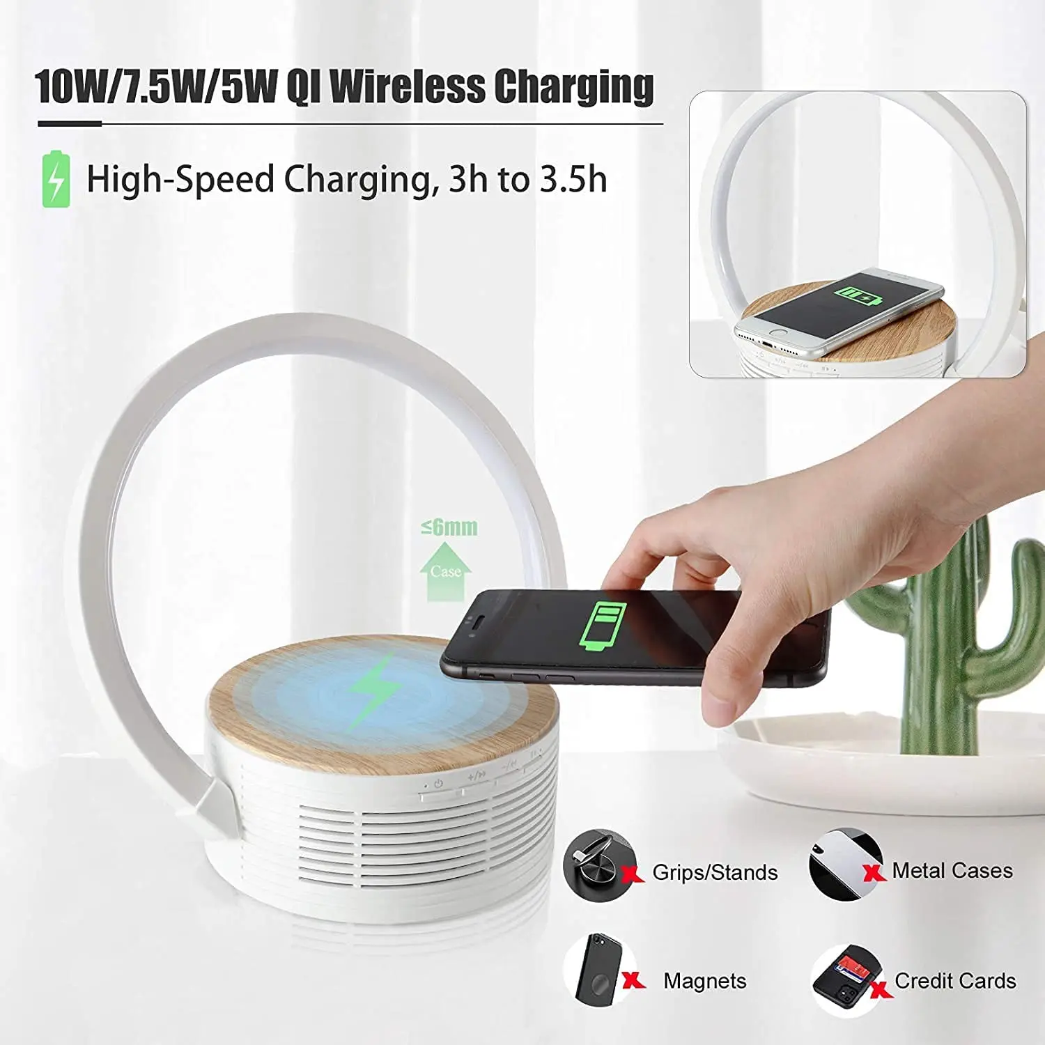 product creative fast wireless charger night light smart cordless table lamp with bluetooth speaker-44