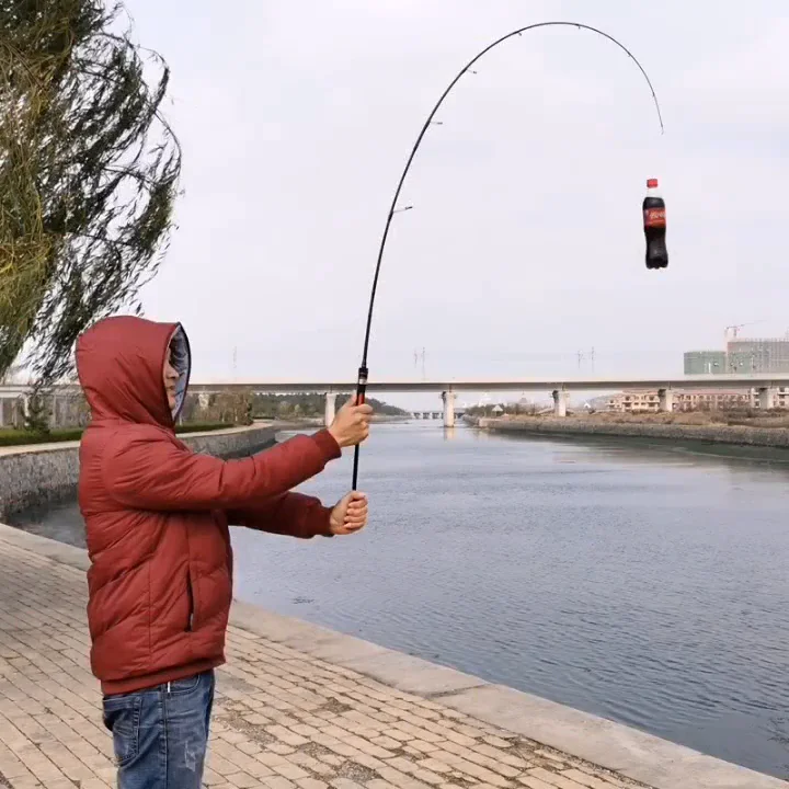 New 1.8m 1.98m 2.1m Freshwater Spinning Bass Fishing Rod Wooden Grip L